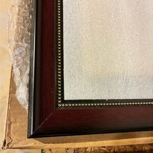 NIB Elegant Mahogany & Gold Beaded Document Frame - 11x14